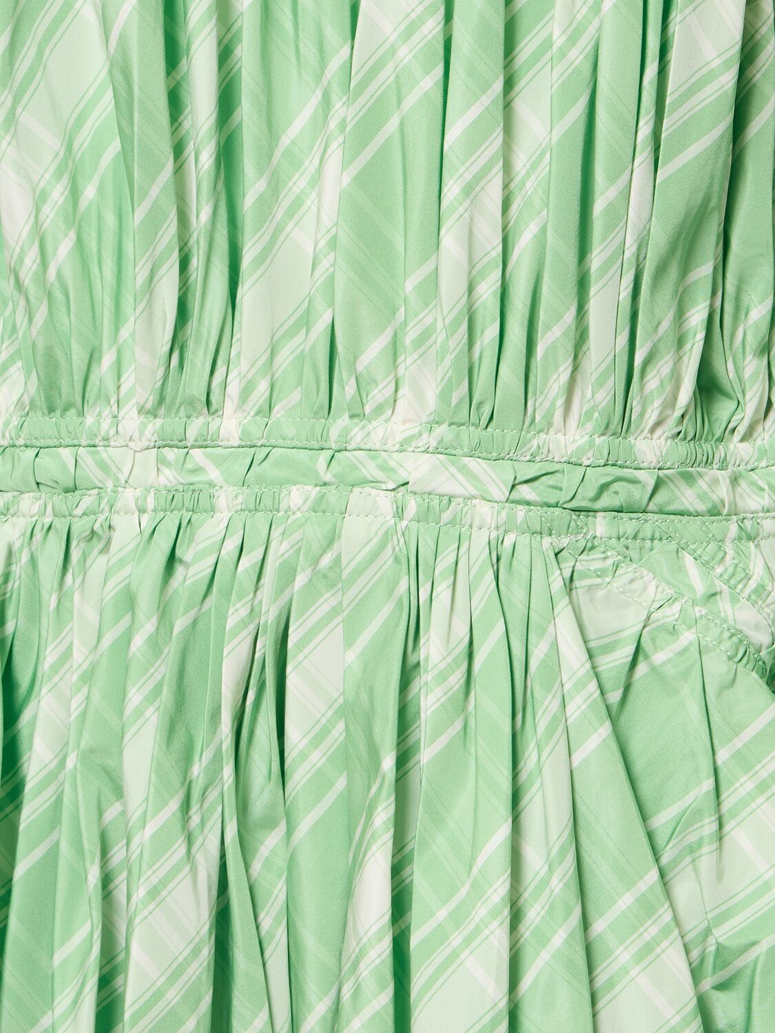 Shop Jil Sander Checked Long Sleeve Mini Dress In Green,white