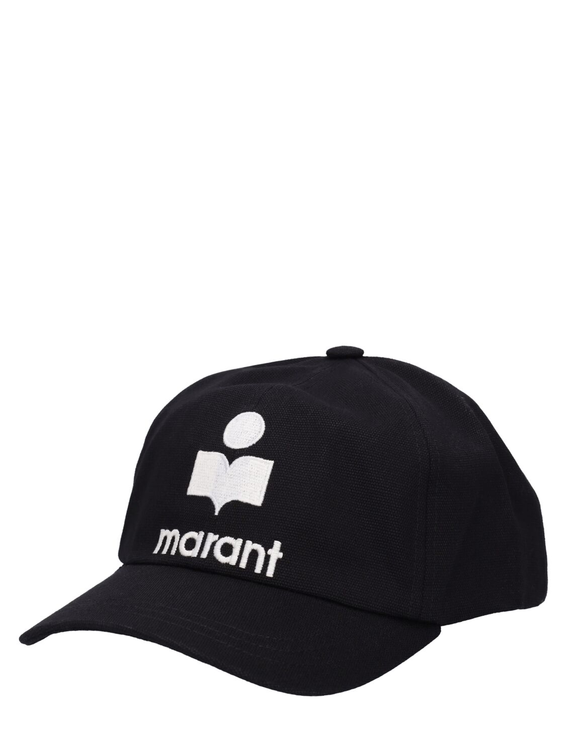 Shop Isabel Marant Tyron Cotton Cap In Black,ecru