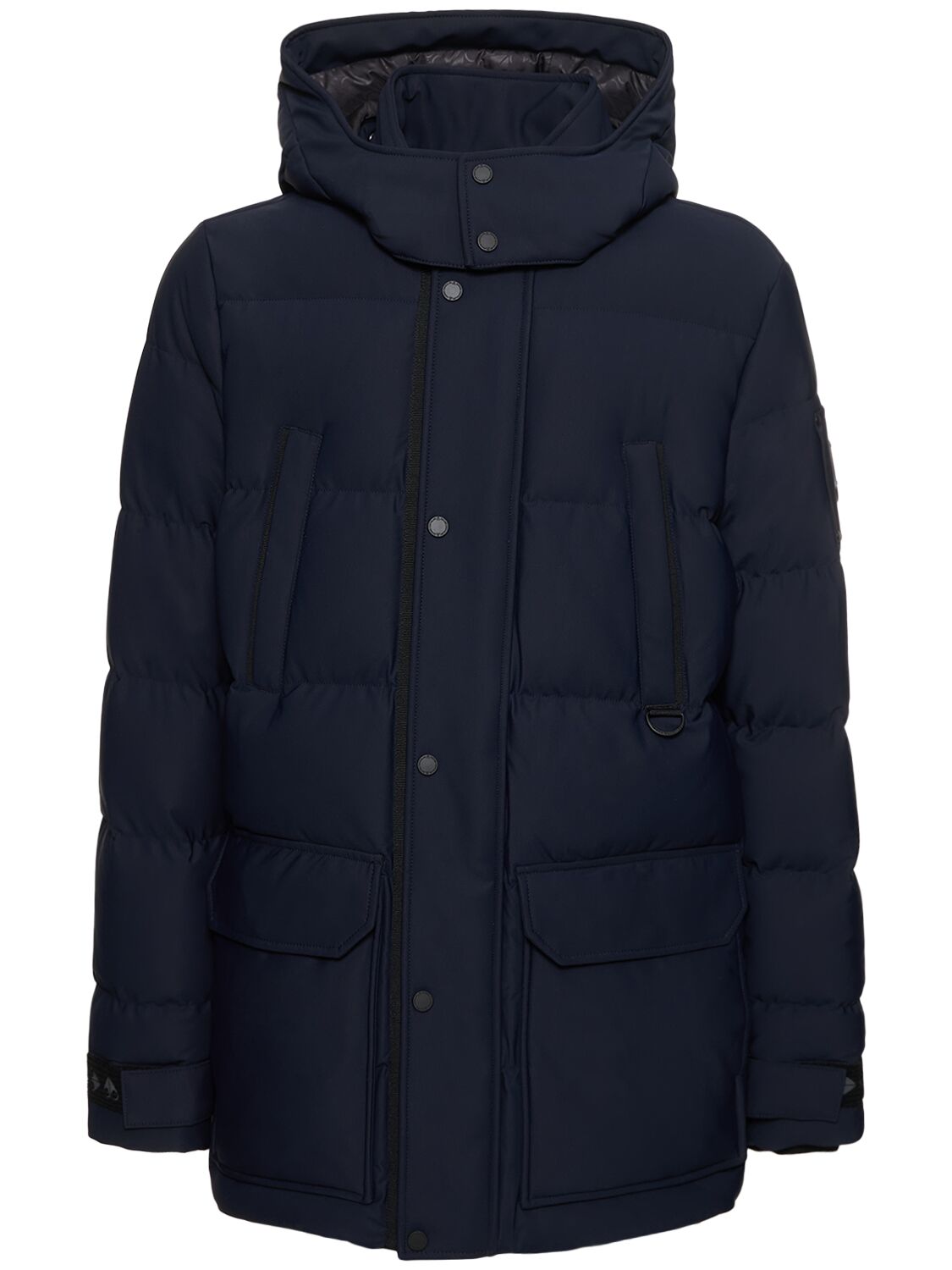 Moose Knuckles Valleyfield Nylon Blend Down Parka In Navy