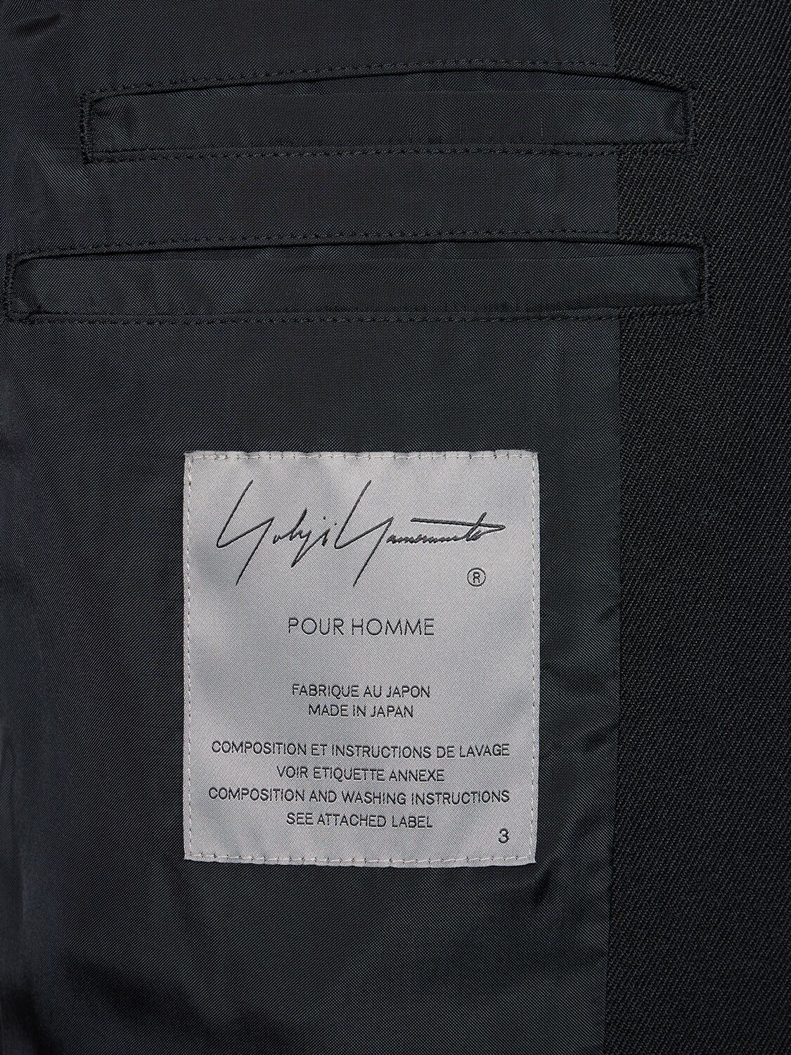 Shop Yohji Yamamoto Wool Gabardine Blazer In Black