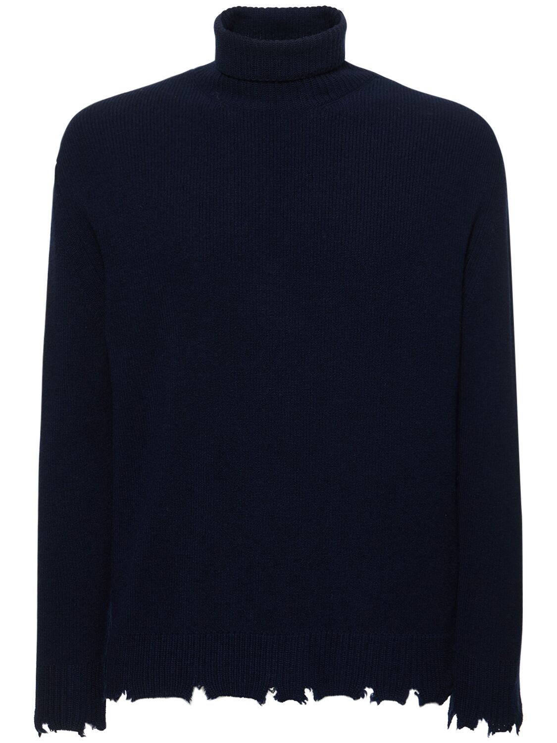 Laneus High Neck Wool Sweater In Blue