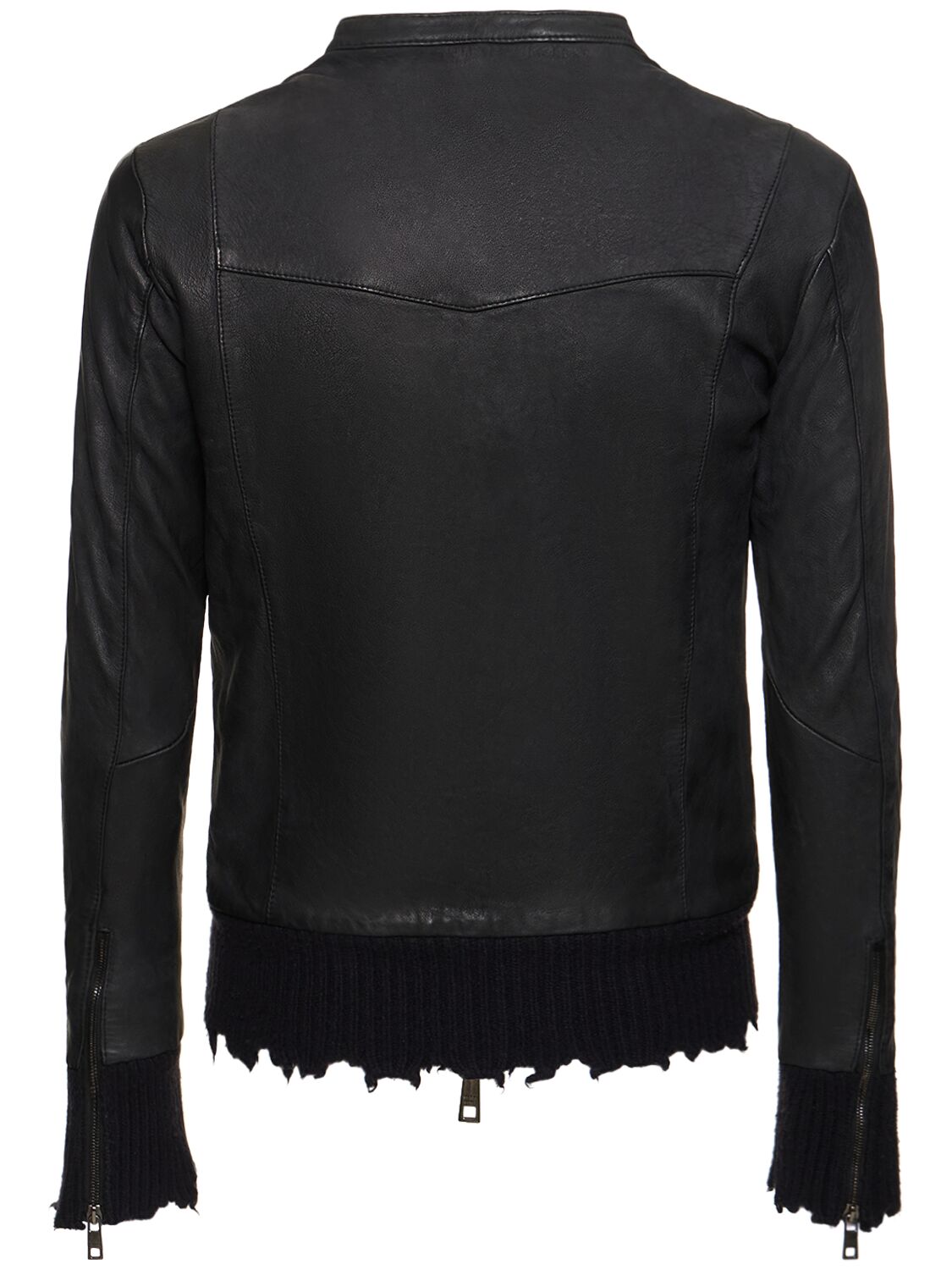 Shop Giorgio Brato Leather Bomber Jacket In Black