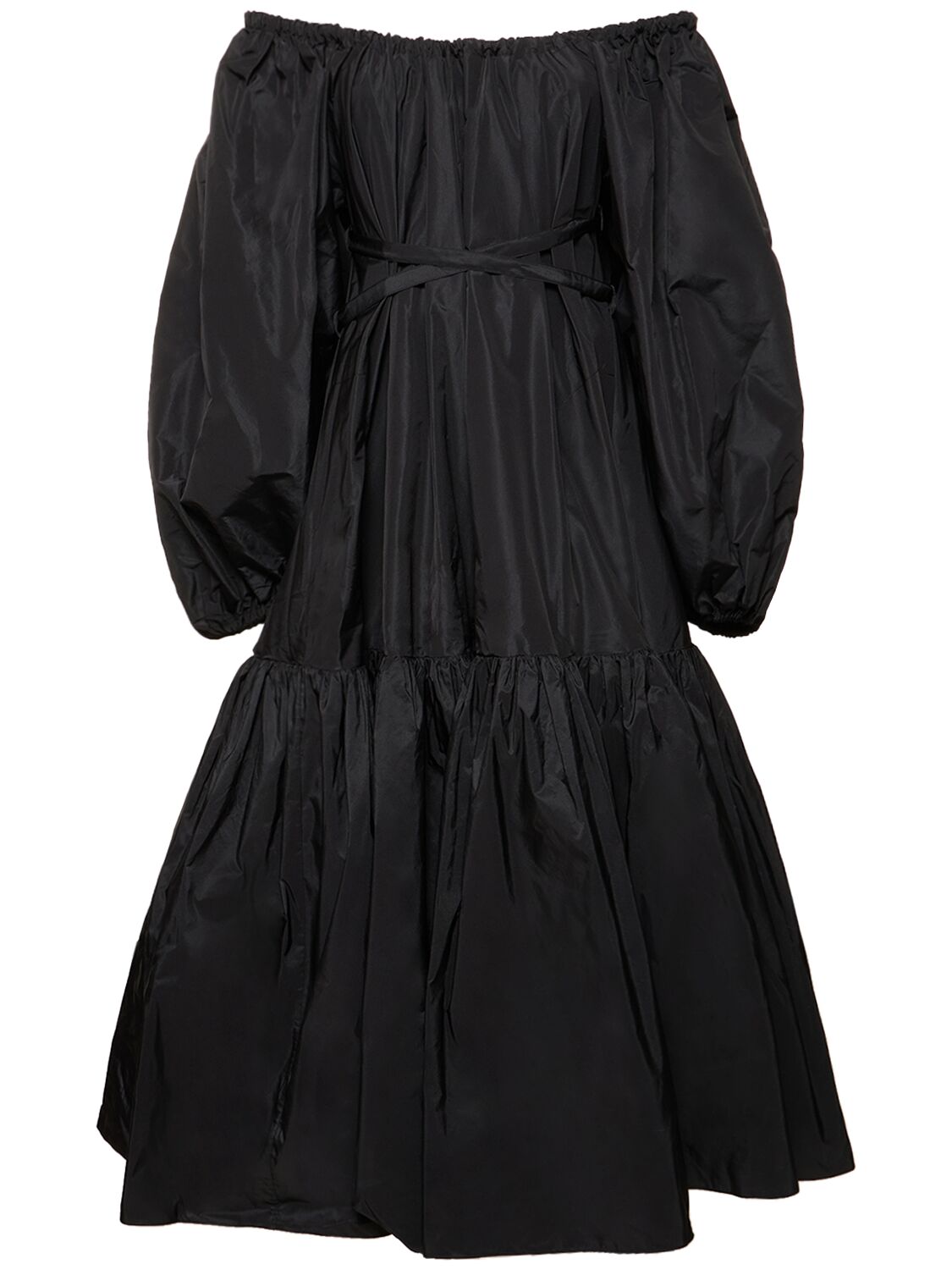 Patou Faille Off-the-shoulder Midi Dress In Black
