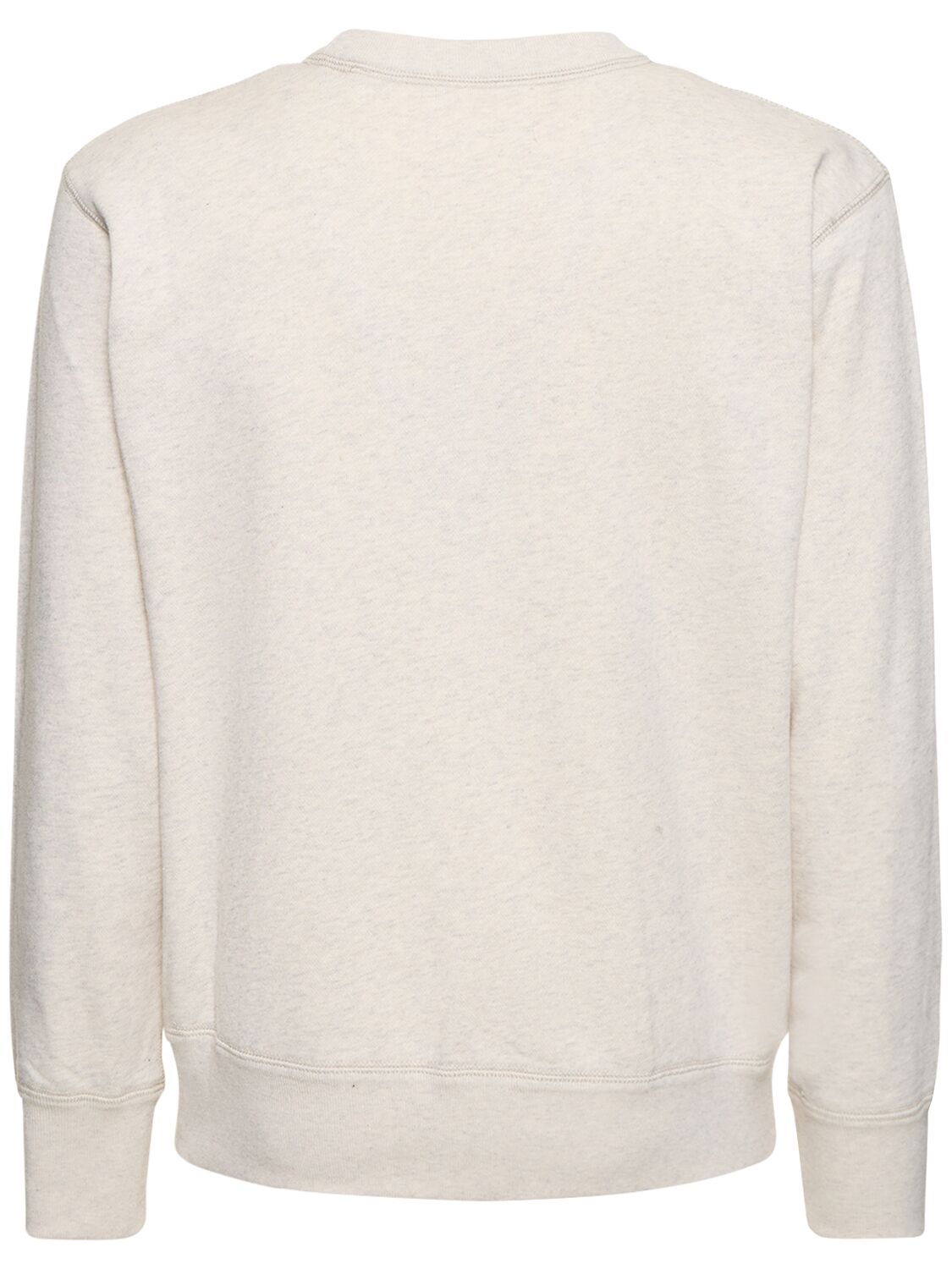 Shop Marant Flocked Logo Cotton Crewneck Sweatshirt In Ecru,black