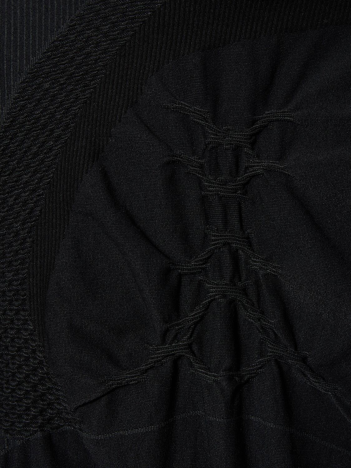 Shop Roa Oversize 3d Knit Long Sleeve Shirt In Grey Black
