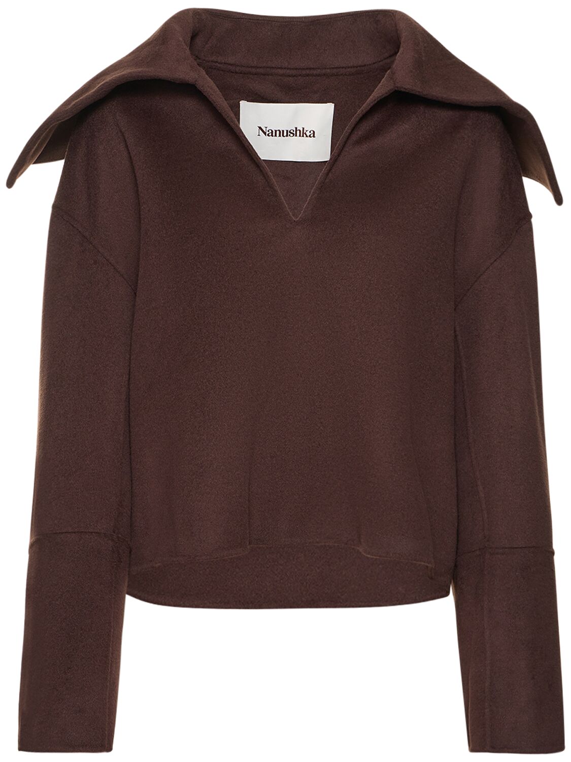 Image of Maxe Wool Silk V Neck Sweater
