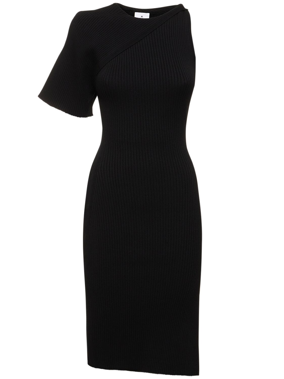 Courrèges Courreges Woman Midi Dress Black Size L Viscose, Polyester In Black