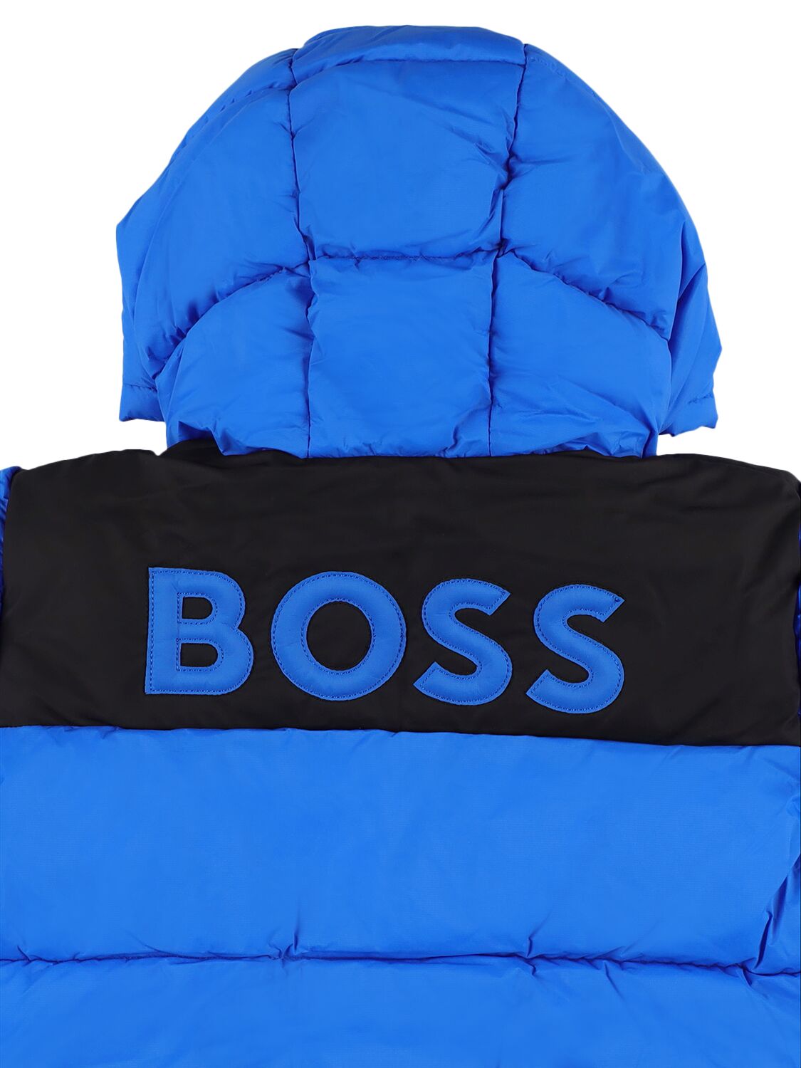 Shop Hugo Boss Nylon Puffer Jacket W/ Back Logo In Royal Blue,black