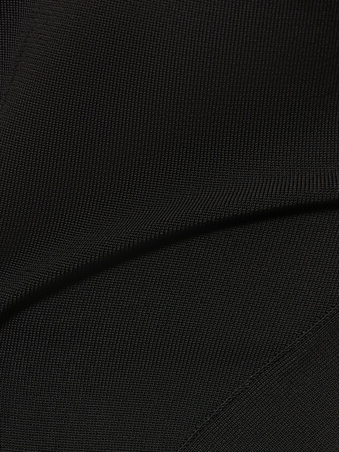 Shop Saint Laurent Fitted Viscose Blend Bodysuit In Black