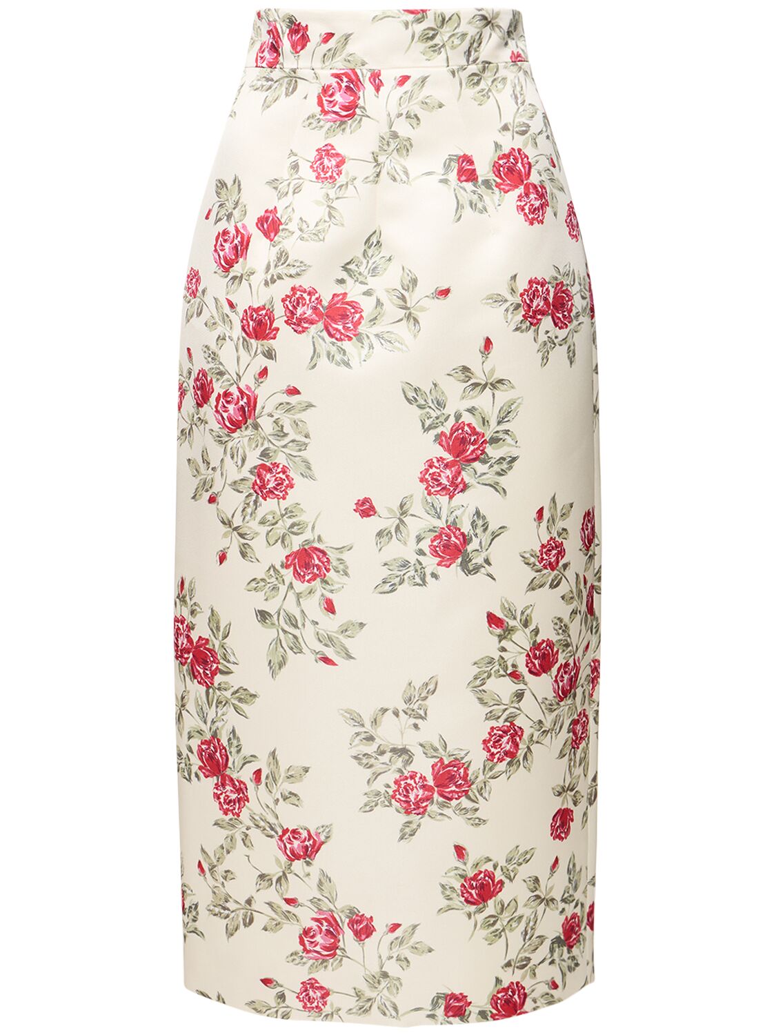 Image of Printed Duchesse High Waist Midi Skirt