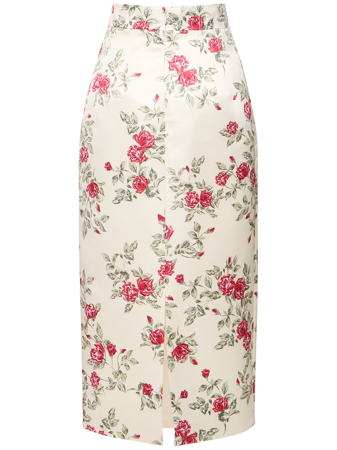Shop Emilia Wickstead Printed Duchesse High Waist Midi Skirt In Multicolor