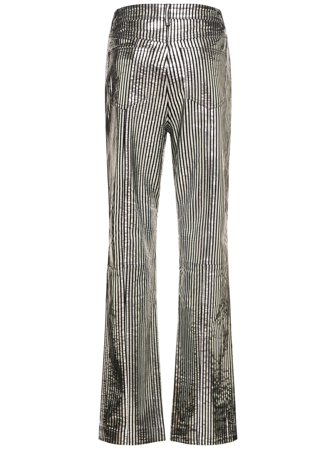Shop Remain Striped Leather Pants In Black Comb.