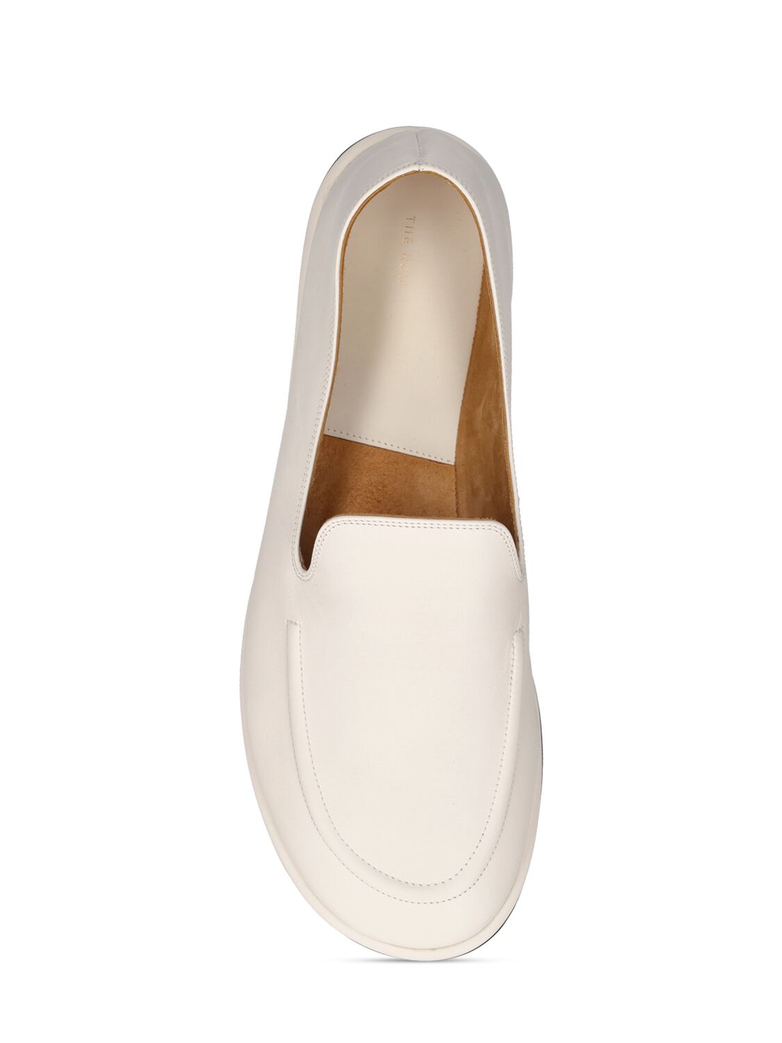 Shop The Row Canal Leather Loafers In Ivory