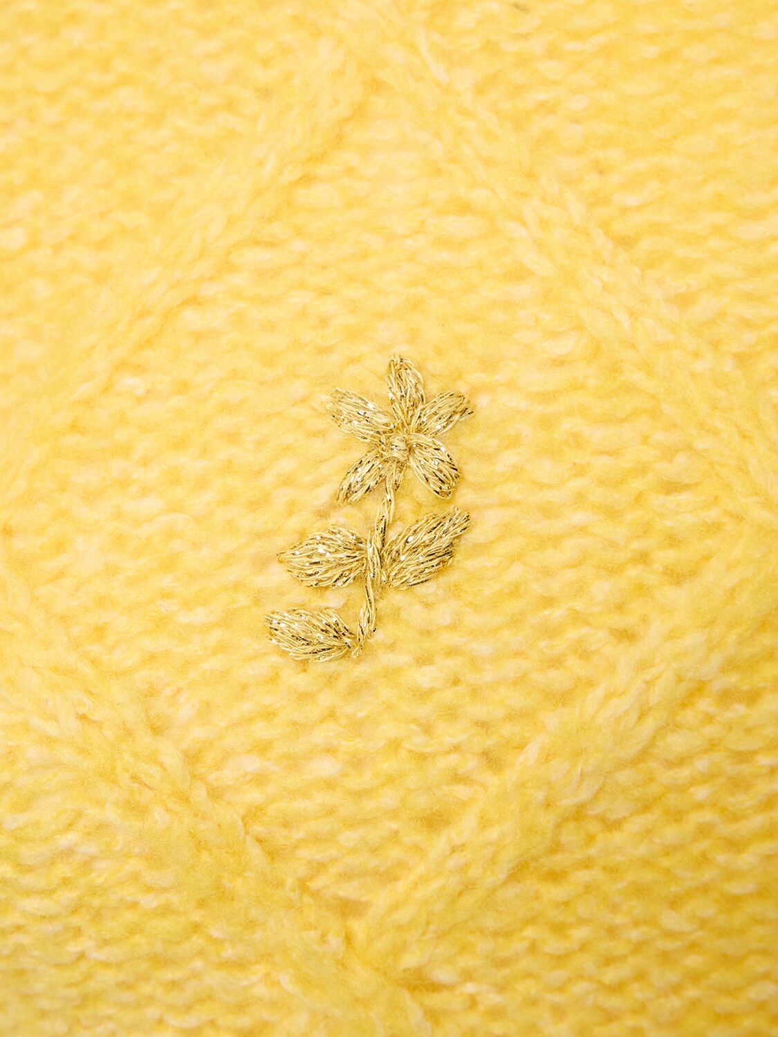 Shop Cormio Oma 5 Embroidered Wool Blend Sweater In Yellow