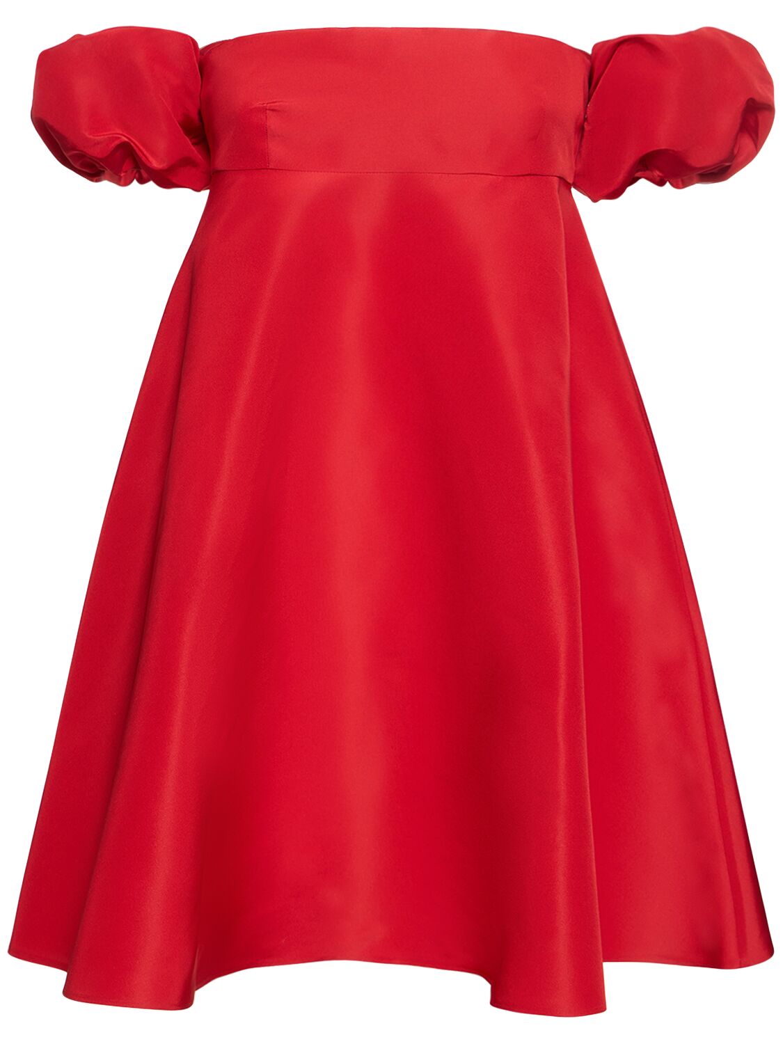 Shop Valentino Faille Off-the-shoulder Mini Dress In Red
