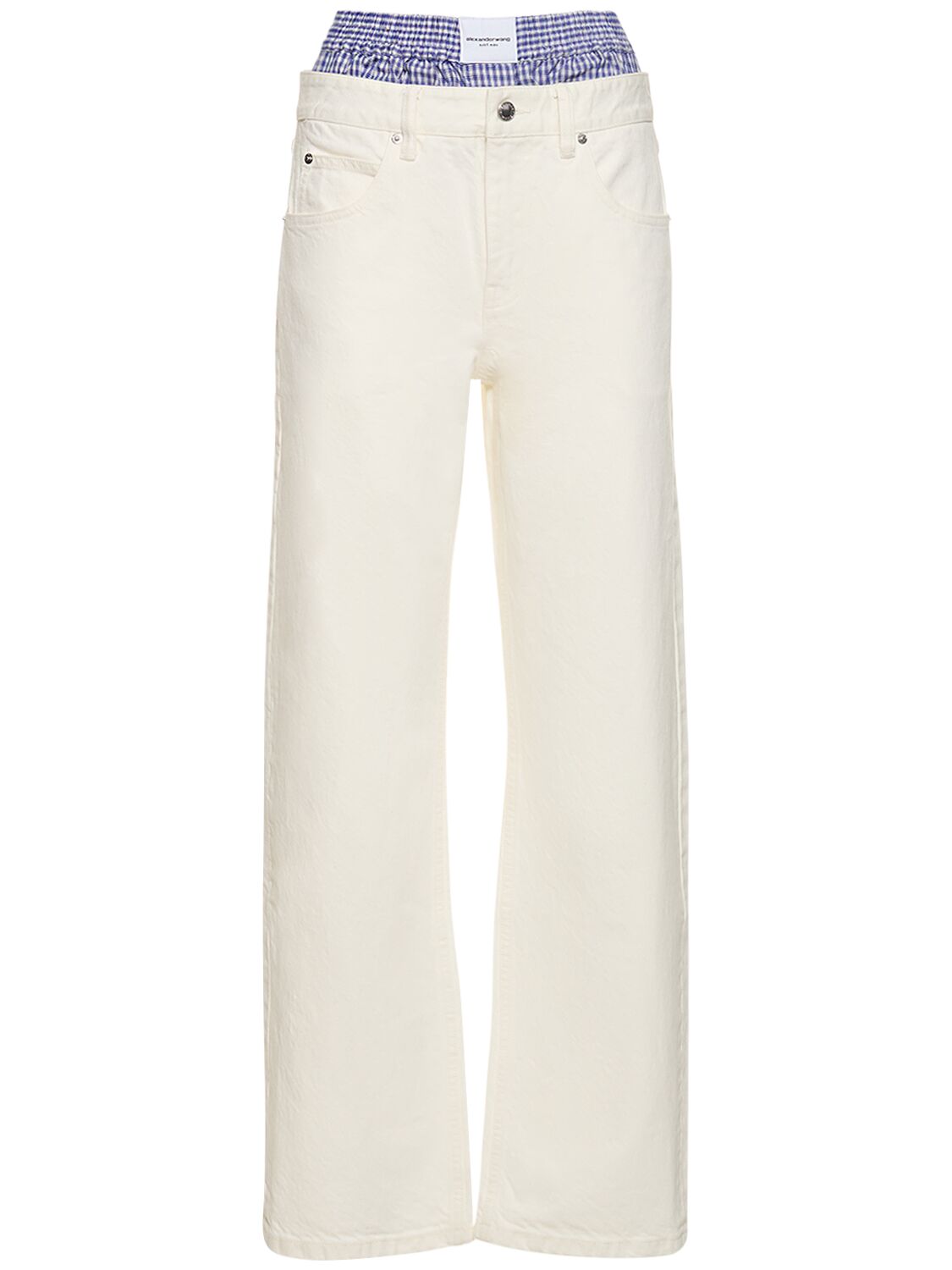 Shop Alexander Wang Prestyled Skater Cotton Denim Jeans In White