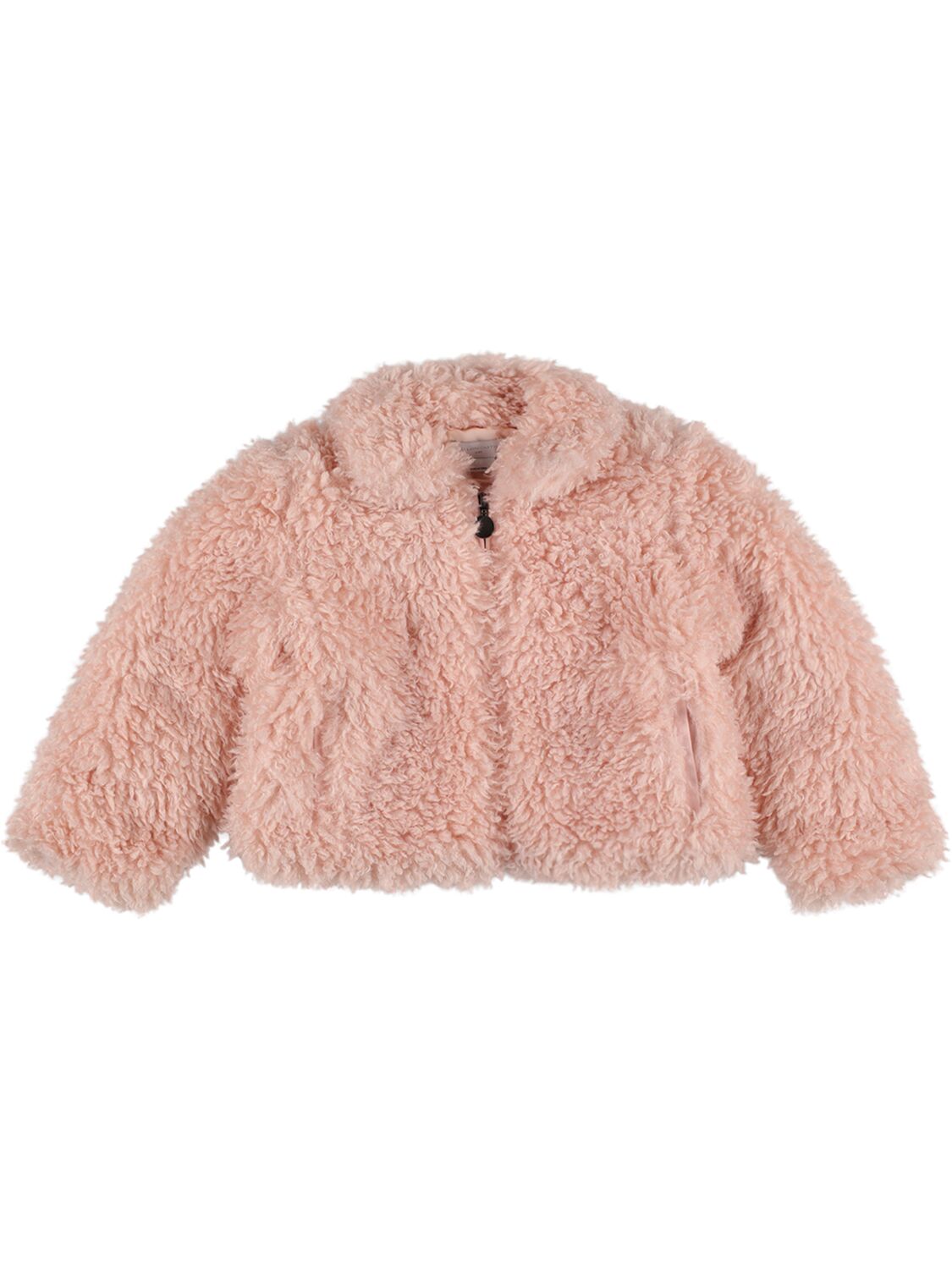 Stella Mccartney Kids' Recycled Faux Fur Jacket In Pink