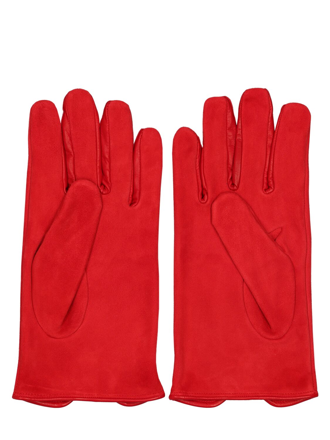 Shop Ferrari Suede & Napa Driving Gloves In Red
