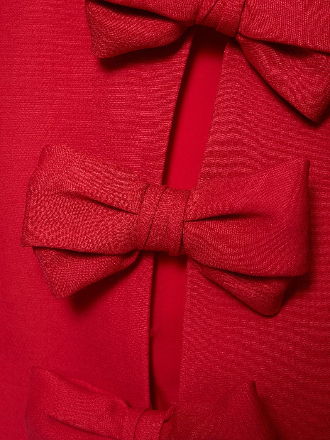 Shop Valentino Cutout Crepe Couture Mini Dress W/bows In Red