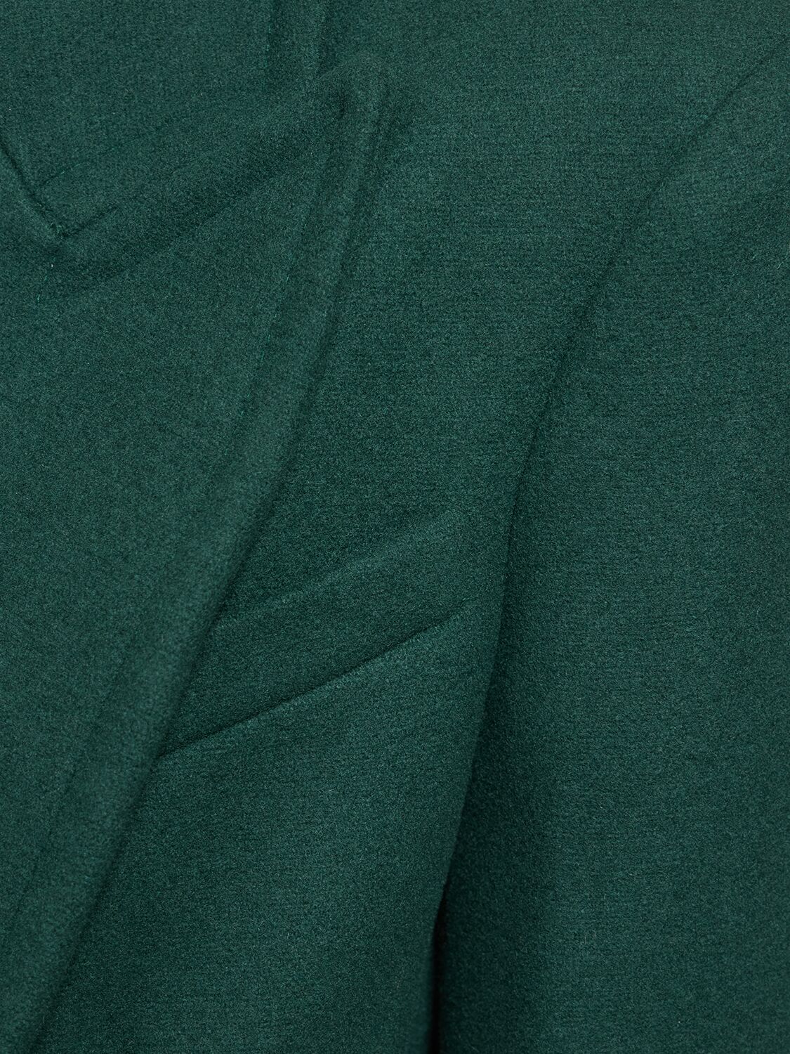 Shop Michael Kors Single Breasted Wool Melton Long Coat In Dark Green