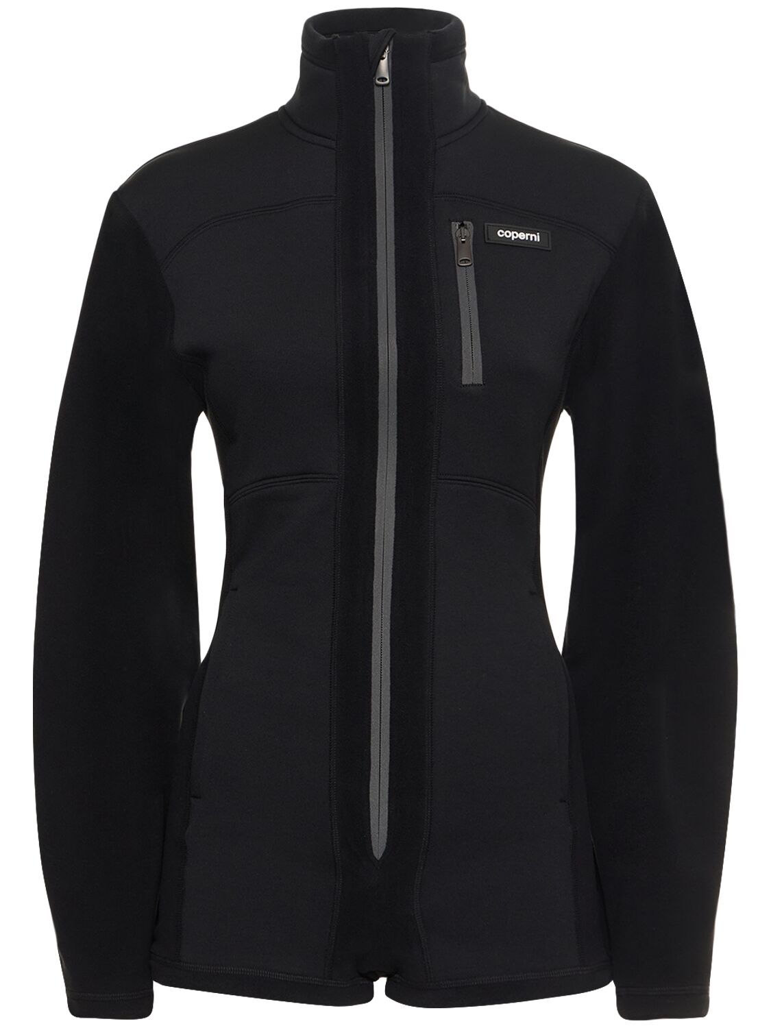 Coperni Logo Fleece Playsuit In Black