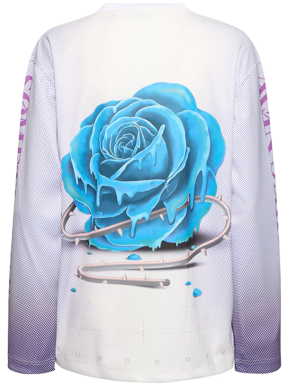 Shop Burberry Roses Printed Jersey Long Sleeve Top In Multicolor