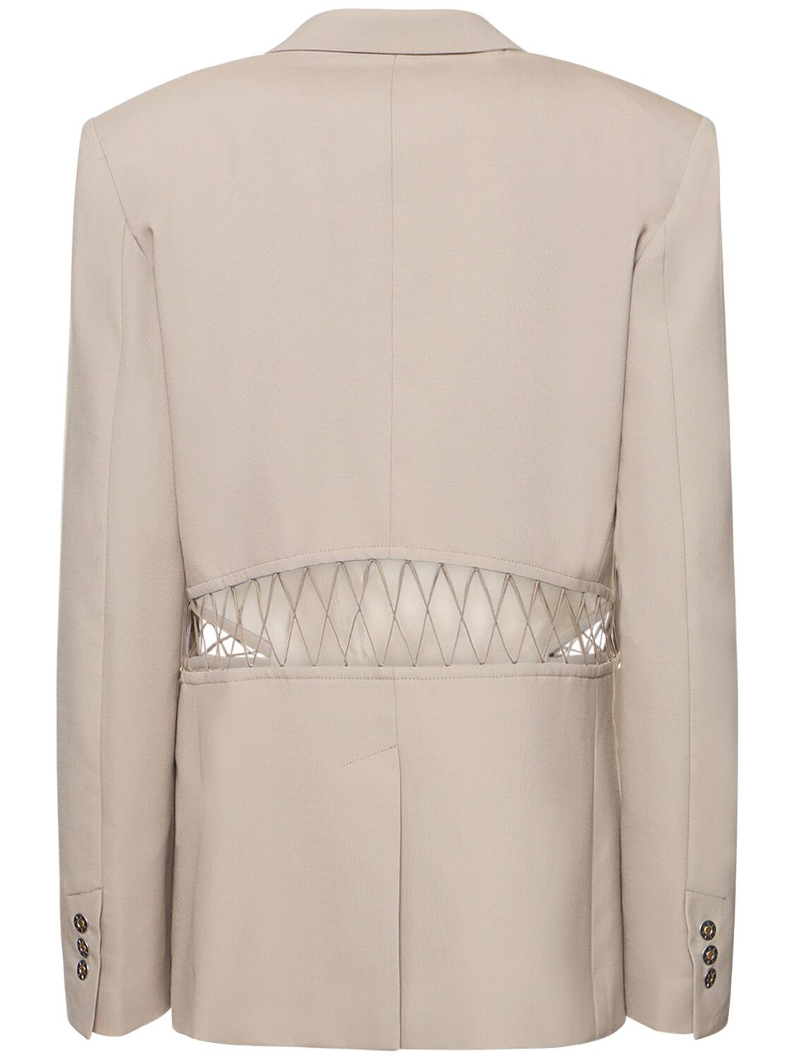 Shop Dion Lee Single Breasted Wool Interlock Jacket In Grey