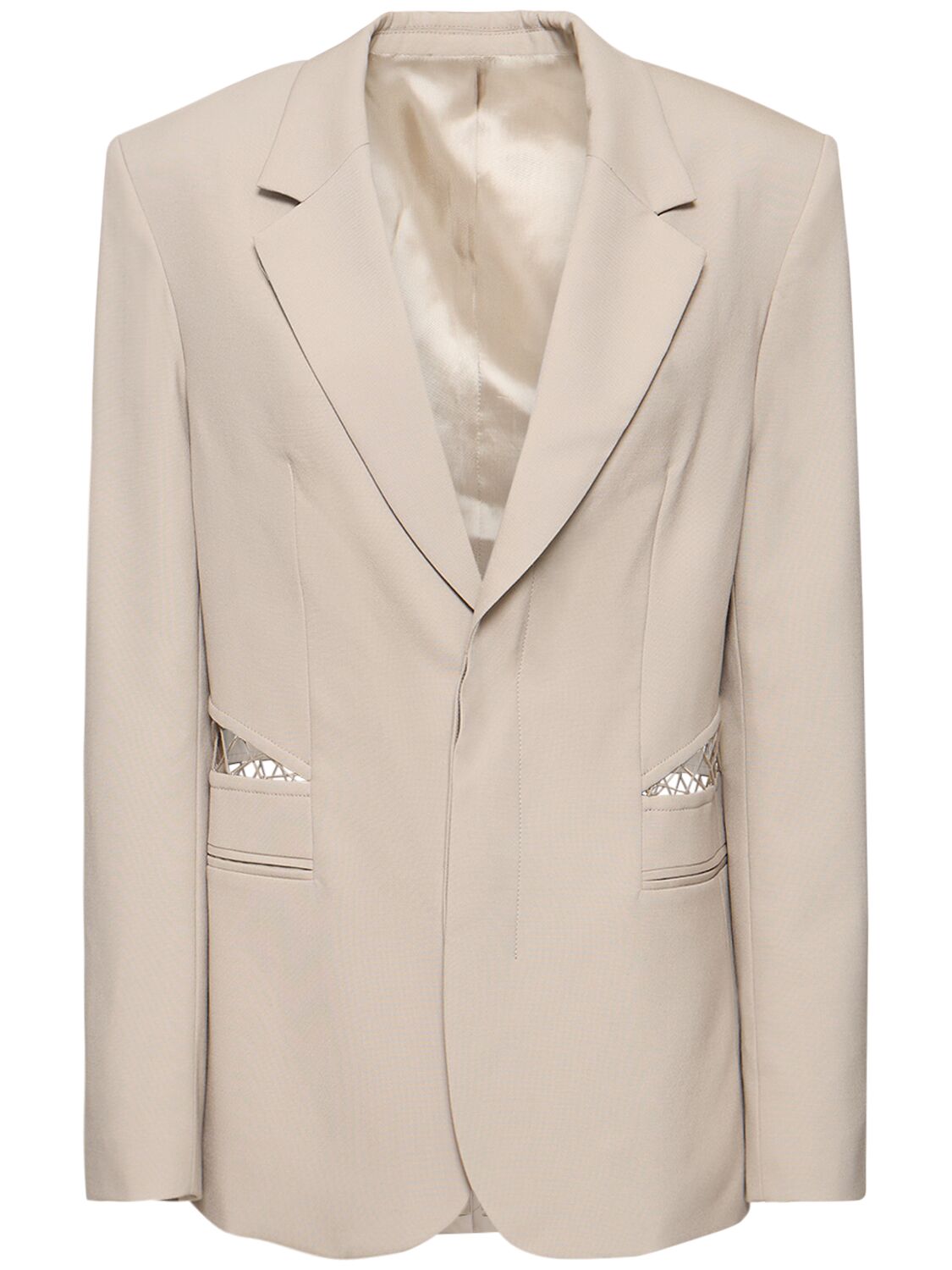 Dion Lee Single Breasted Wool Interlock Jacket In Grey