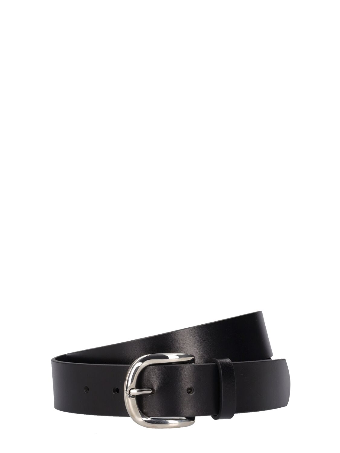 Marant 3.5cm Zaph Leather Belt In Black,silver