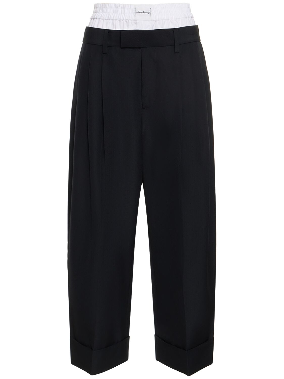 ALEXANDER WANG TAILORED WOOL PANTS W/EXPOSED BOXER