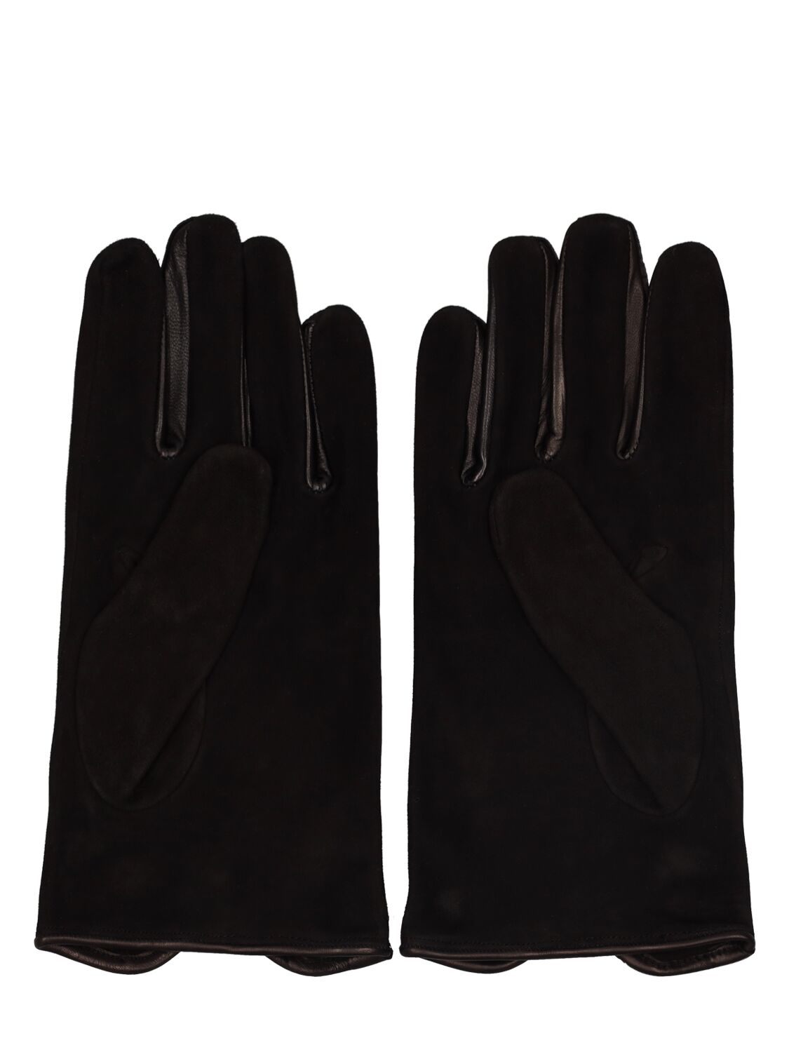 Shop Ferrari Suede & Napa Driving Gloves In Black