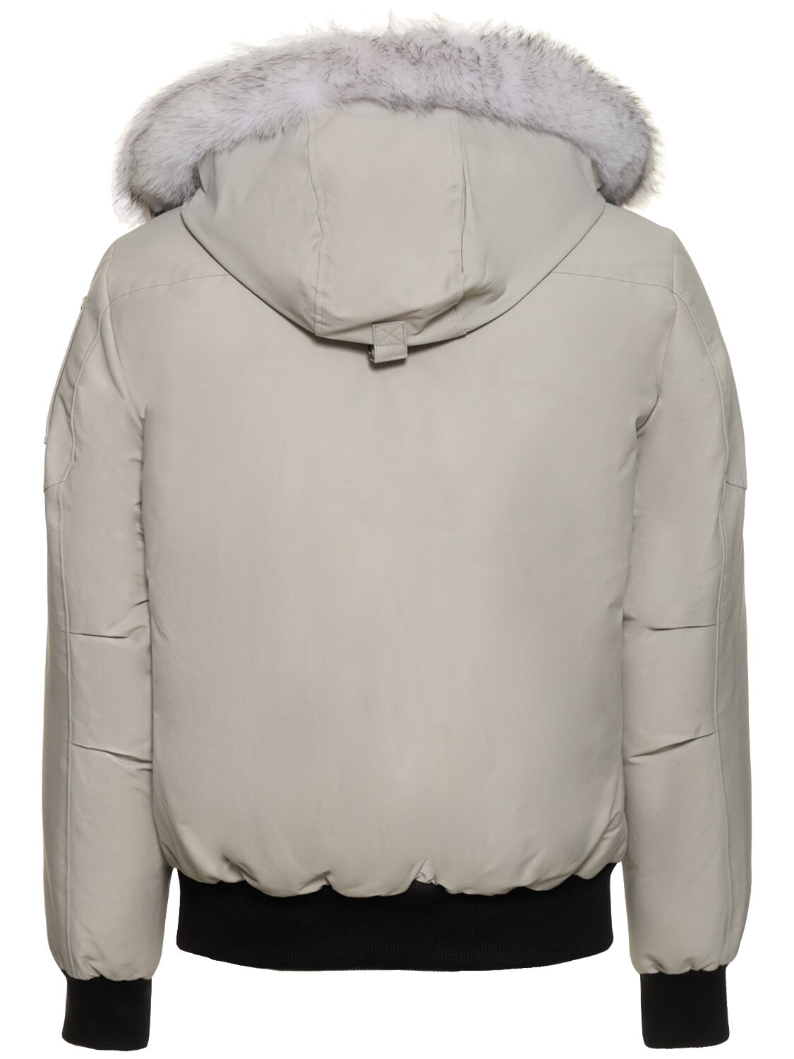 Shop Moose Knuckles Ballistic Cotton Down Bomber W/ Faux Fur In Grey,grey