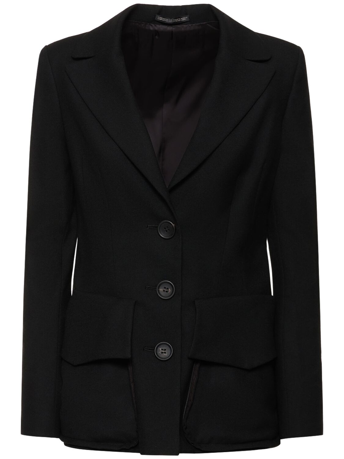 Yohji Yamamoto Single Breast Jacket W/removable Pockets In Black