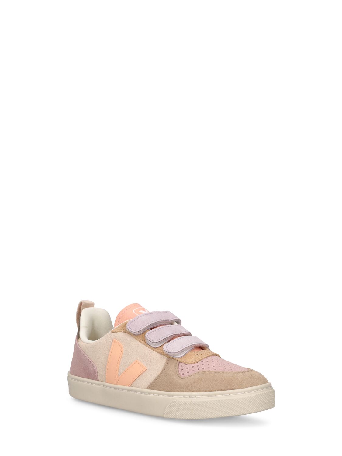 Shop Veja V-10 Suede Strap Sneakers In Pink