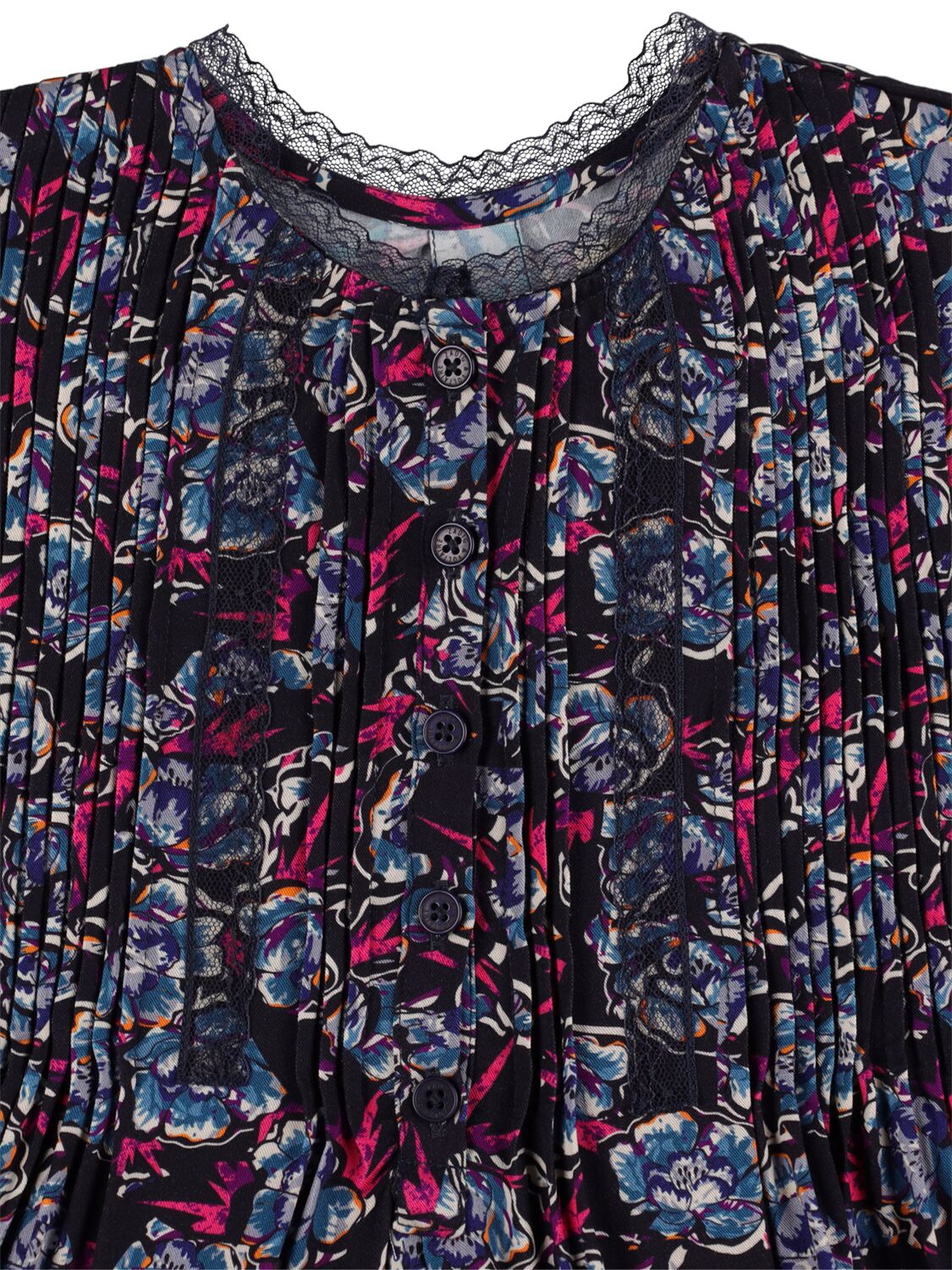 Shop Zadig & Voltaire Floral Long Sleeve Viscose Dress In Multicolor