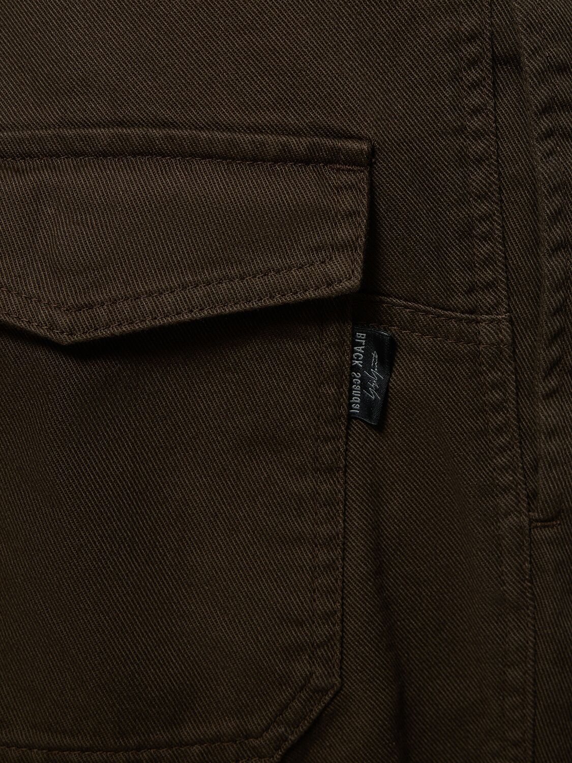 Shop Yohji Yamamoto J-no Tuck Pocket Cotton Drill Pants In Brown