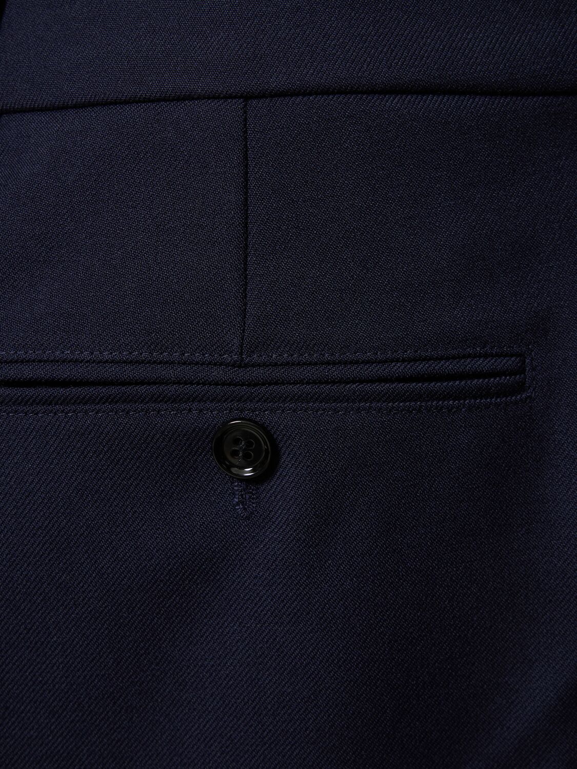 Shop Ami Alexandre Mattiussi Wool Gabardine Straight Pants In Midnight Blue