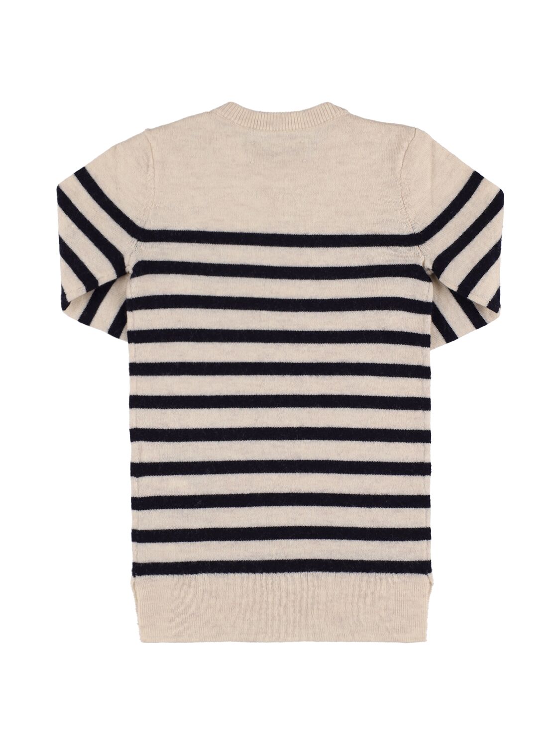 Shop Zadig & Voltaire Striped Wool & Cashmere Knit Dress In Off White,navy