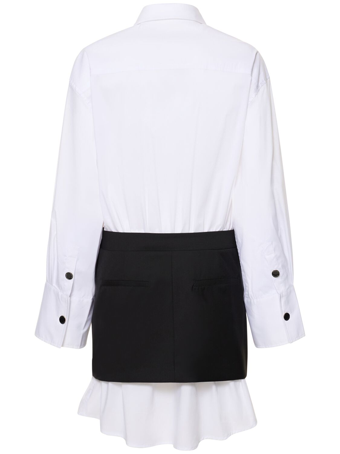 Shop Remain Patchwork Mini Shirt Dress In Black