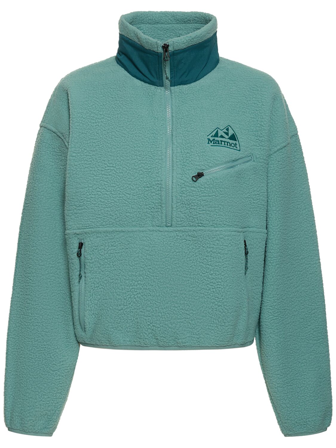 Marmot Recycled Fleece Jumper In Turquoise