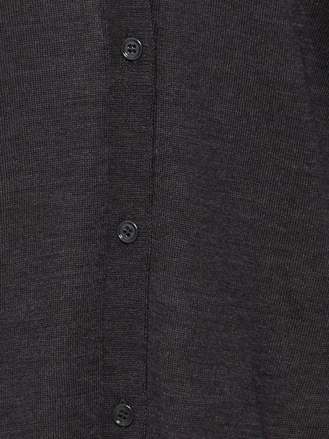 Shop Max Mara Corolla Wool Knit Cardigan In Dark Grey