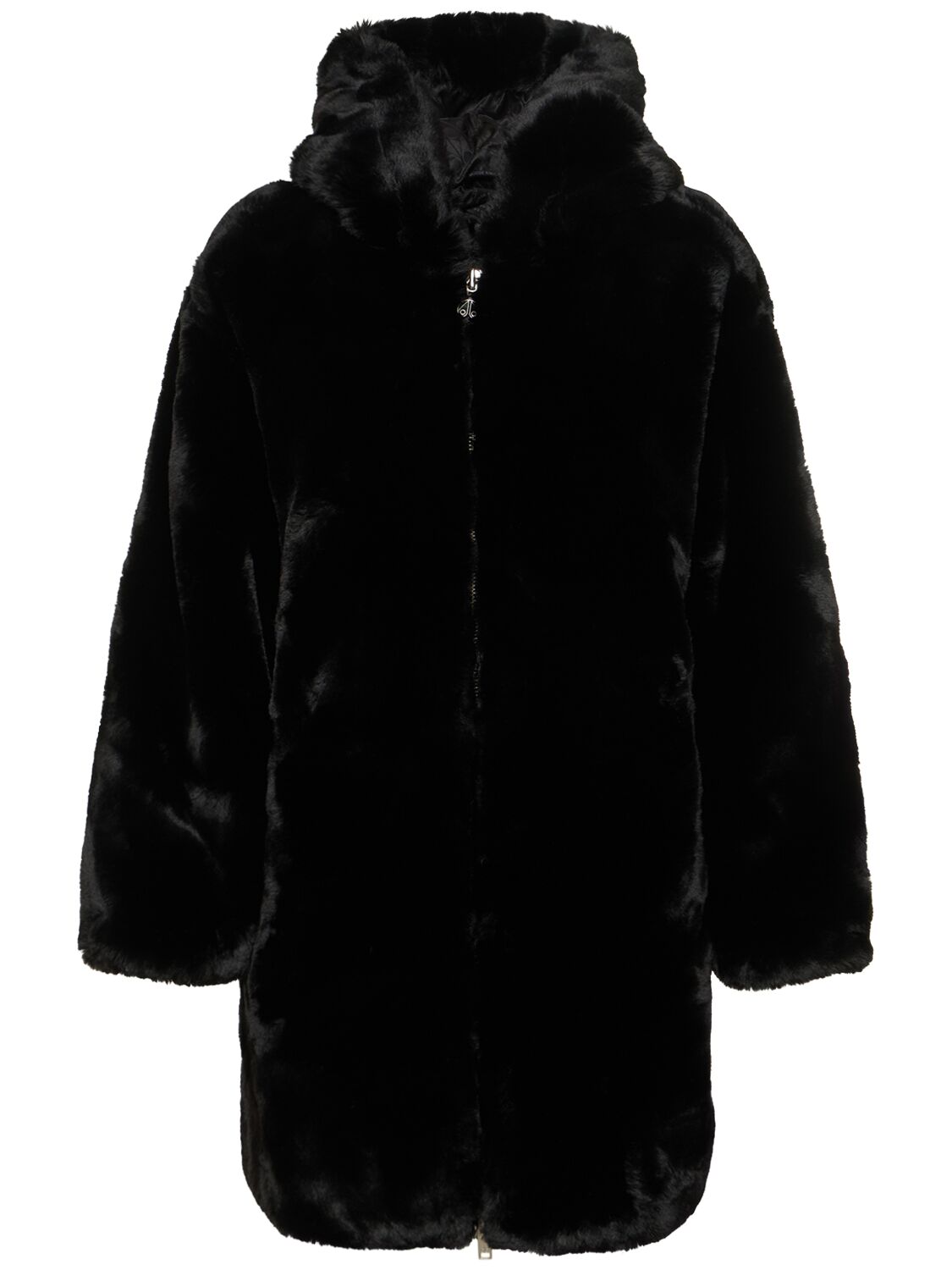MOOSE KNUCKLES STATE BUNNY FAUX FUR HOODED LONG JACKET