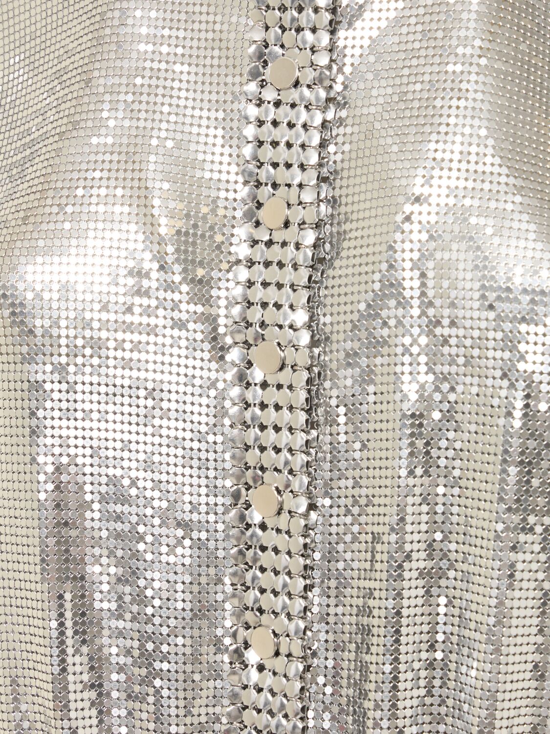 Shop Rabanne Collarless Mesh Jacket In Silver