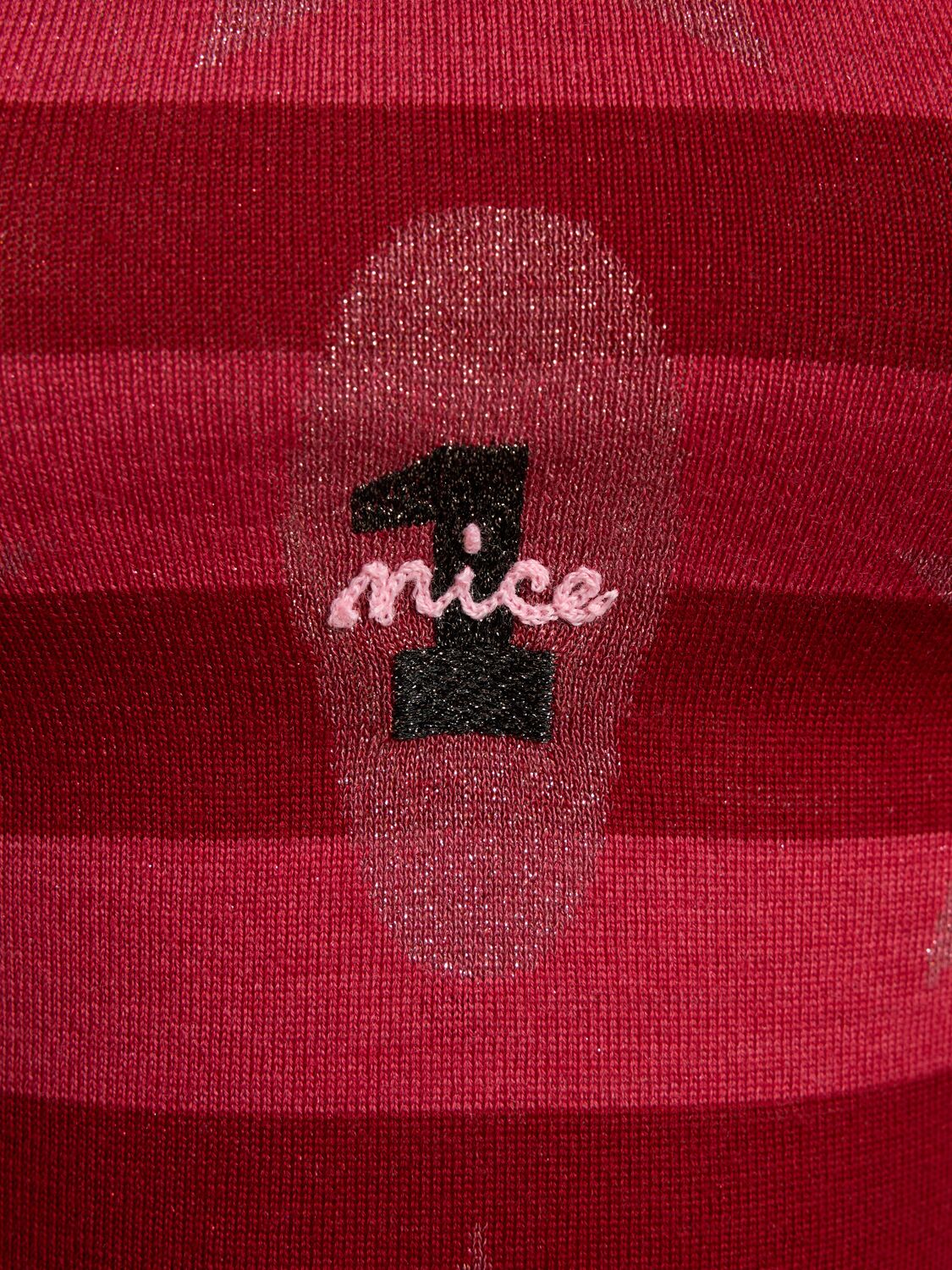 Shop Cormio Shunsuke Embroidered Long Knit Dress In Pink,magenta