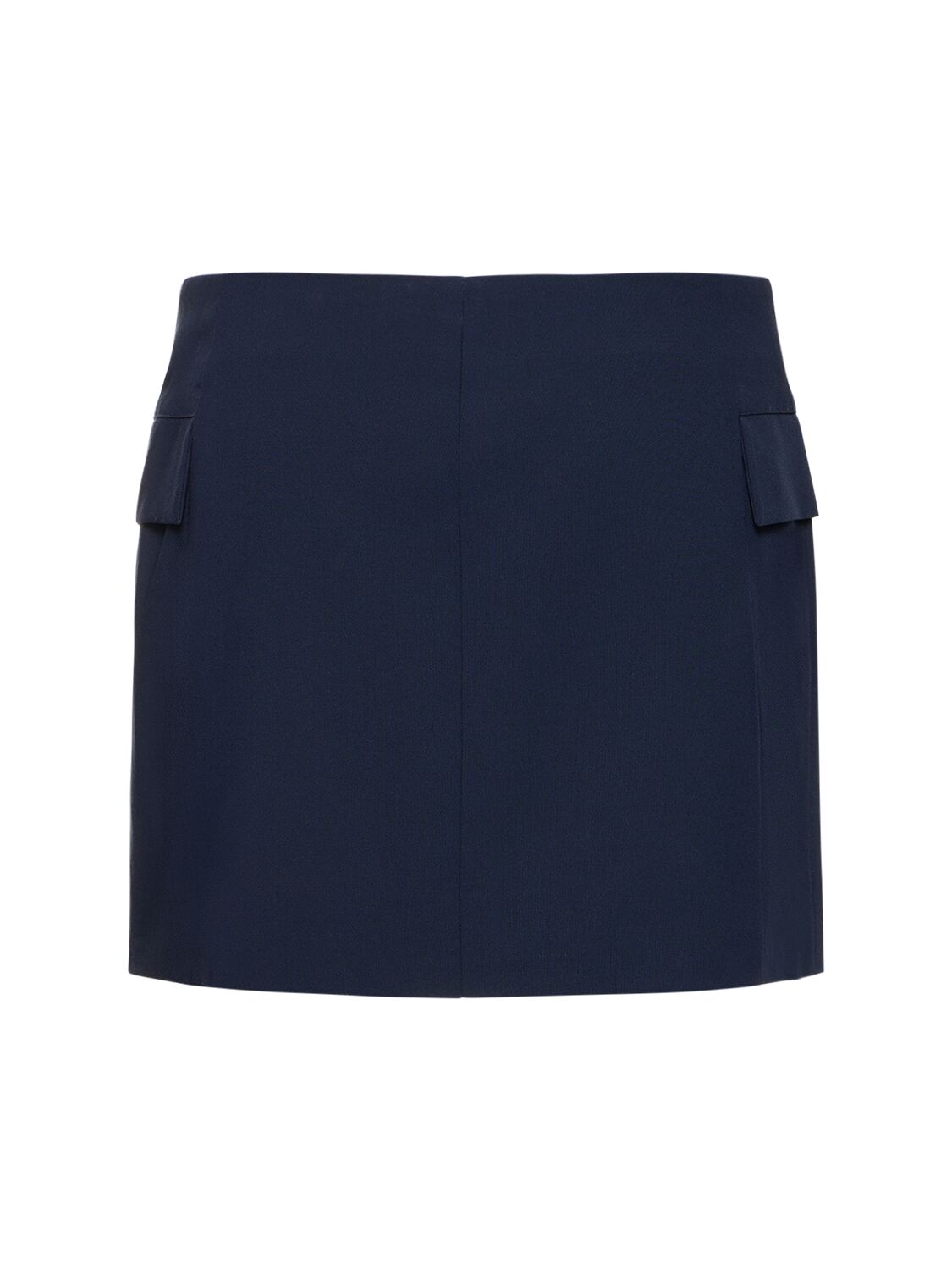 Shop Remain Buttoned Viscose Blend Mini Skirt In Blue