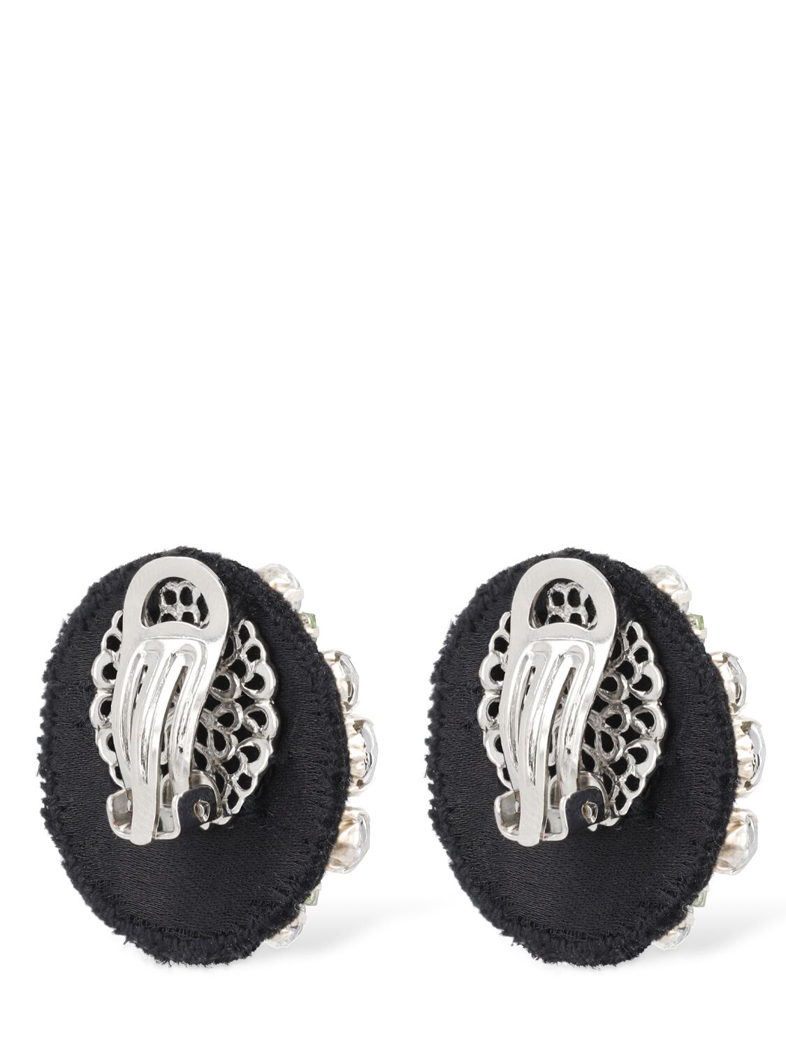 Shop Moschino Crystal Clip-on Earrings In Multi,crystal