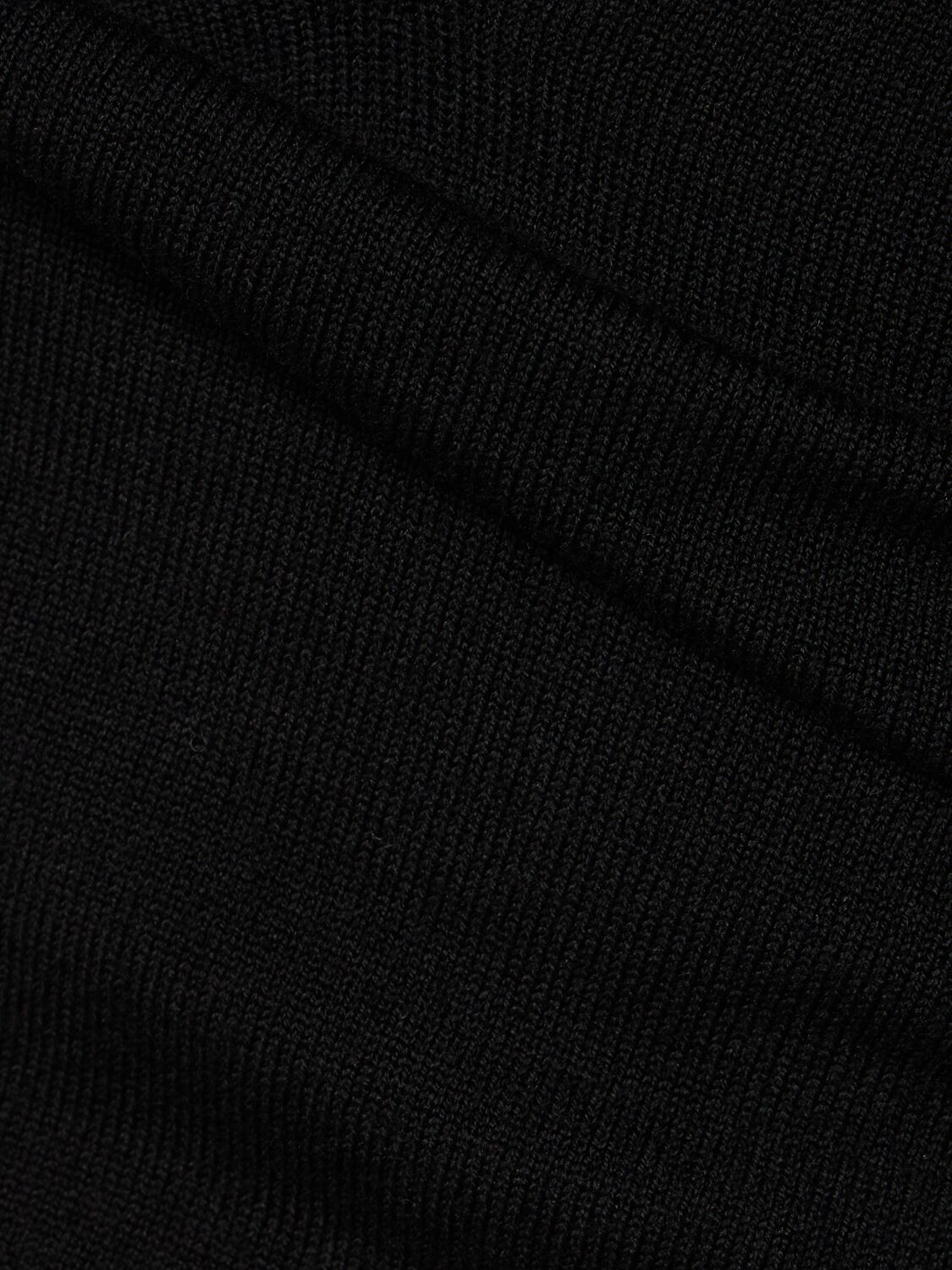 Shop Alessandro Vigilante Turtleneck Cutout Wool Bodysuit In Black