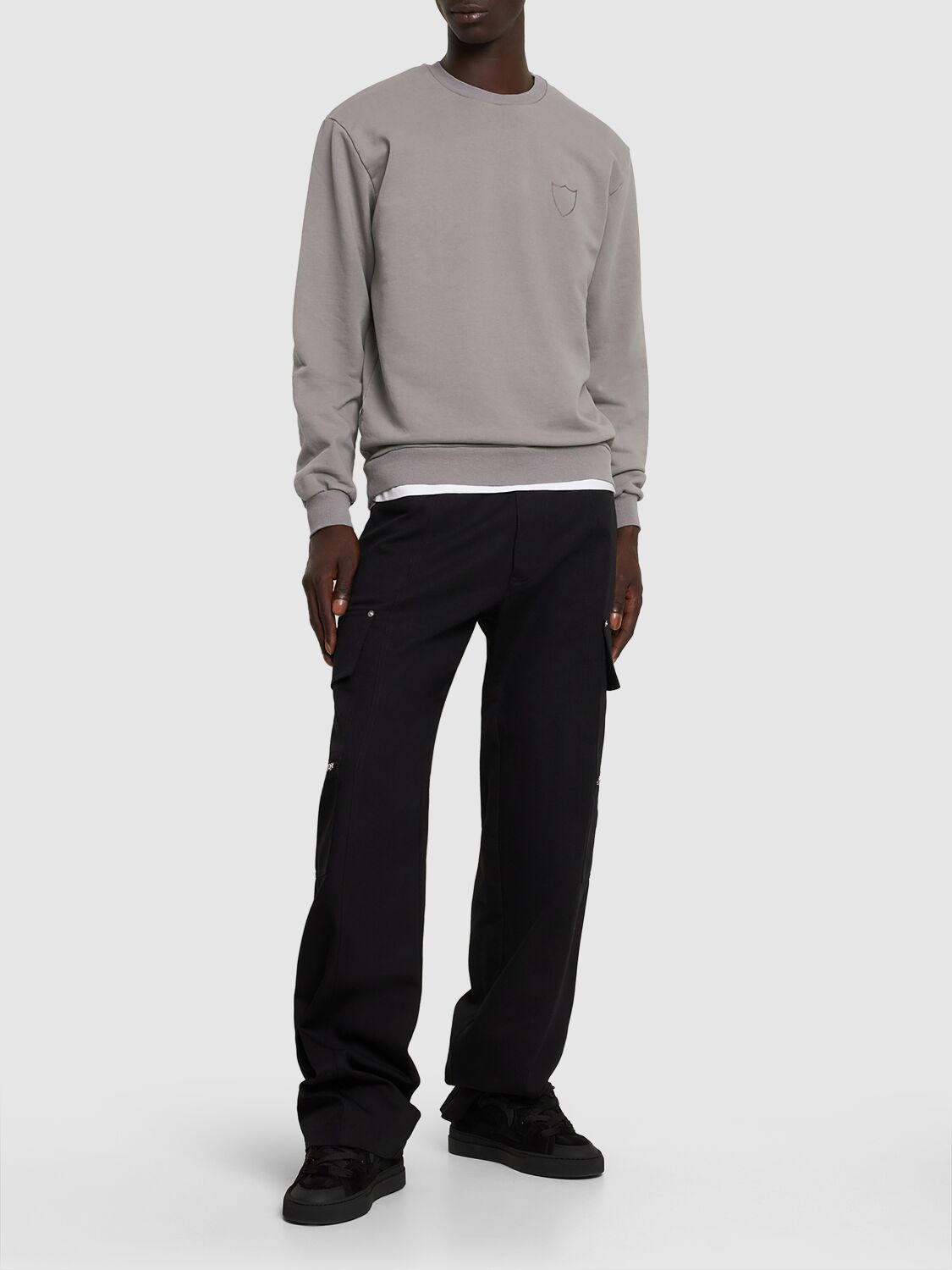 Small Logo Cotton Crewneck Sweatshirt
