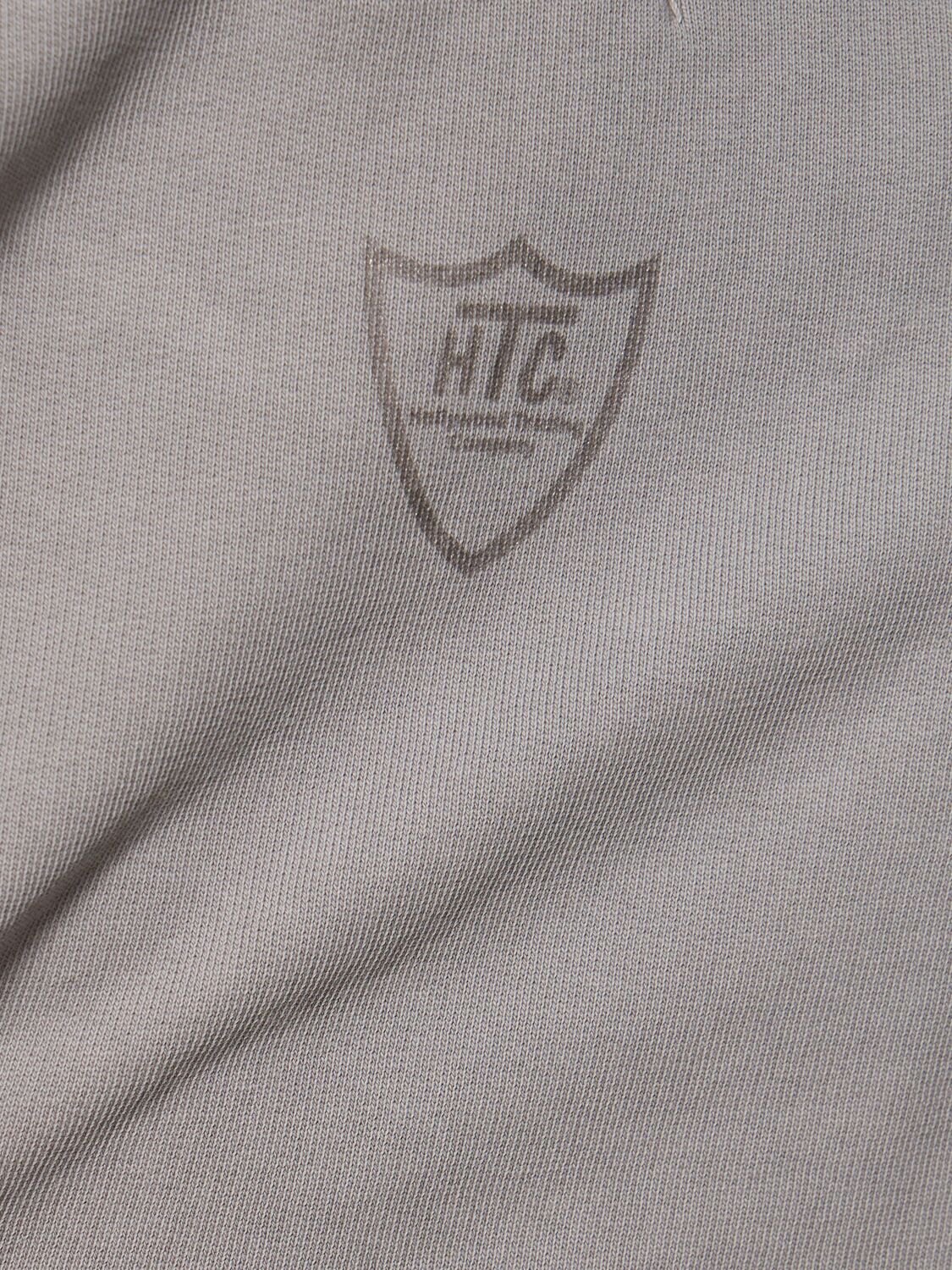 Shop Htc Los Angeles Small Logo Cotton Crewneck Sweatshirt In Light Grey