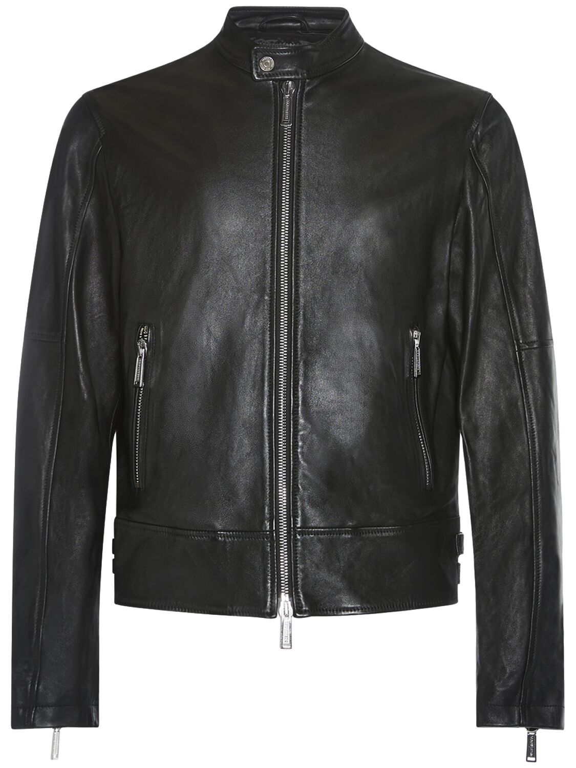 Image of Biker Leather Zip Jacket